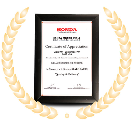 Honda Piston Exporter Award